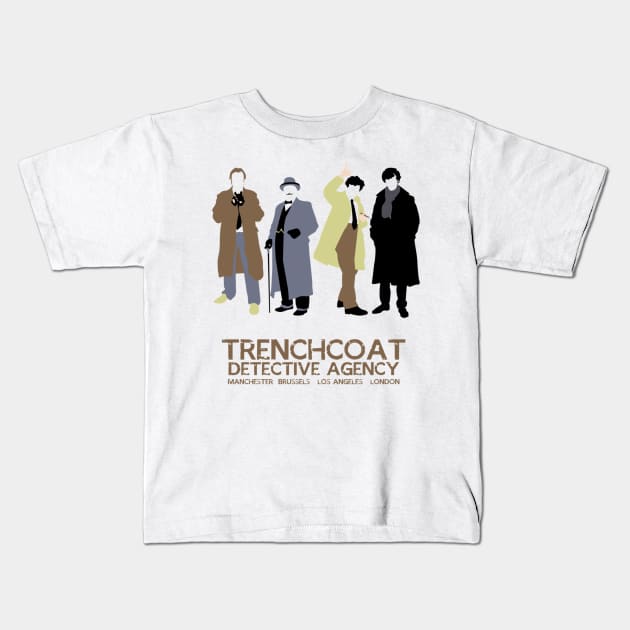 Trenchcoat Detective Agency Kids T-Shirt by Tulcoolchanel